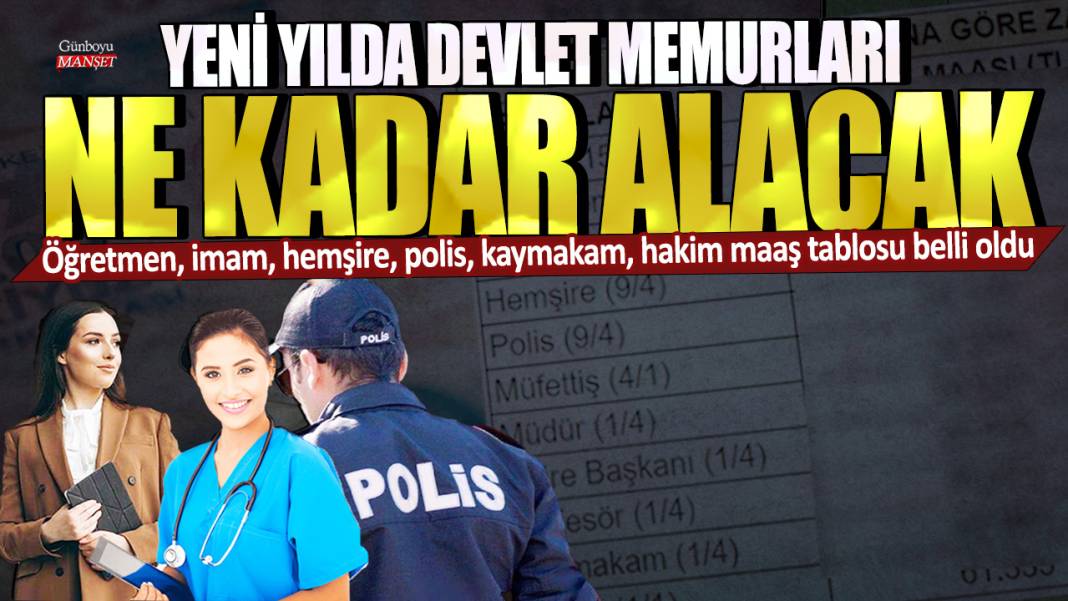 Yeni yılda devlet memurları ne kadar alacak? Öğretmen, imam, hemşire, polis, kaymakam, hakim maaş tablosu belli oldu 1